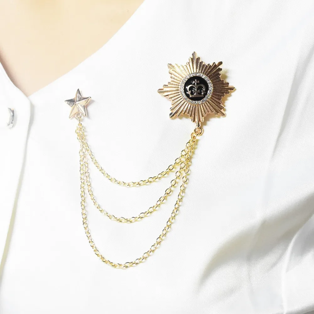 Inlove 2 Colors Snowflake Star Brooches 8-Pointed Star Women's Fashion Jewelry Tassel Chain Brooch Scarf Button Medal Accessory
Inlove 2 Colors Snowflake Star Brooches 8-Pointed Star Women's Fashion Jewelry Tassel Chain Brooch Scarf Button Medal Accessory