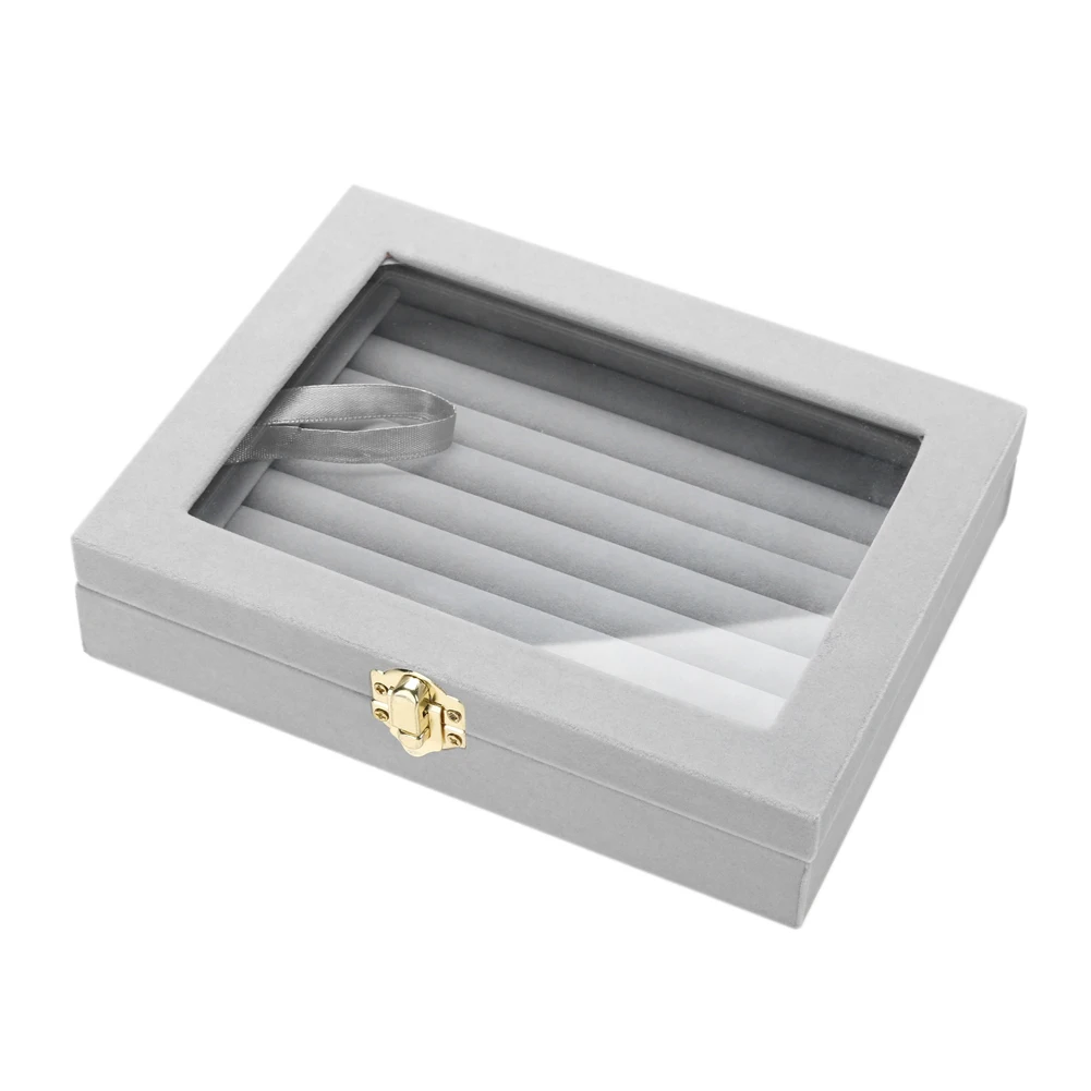 8 Booths Velvet Gray Carrying Case with Glass Cover Jewelry Ring Display Box Tray Holder Storage Box Organizer dropshipping
8 Booths Velvet Gray Carrying Case with Glass Cover Jewelry Ring Display Box Tray Holder Storage Box Organizer dropshipping