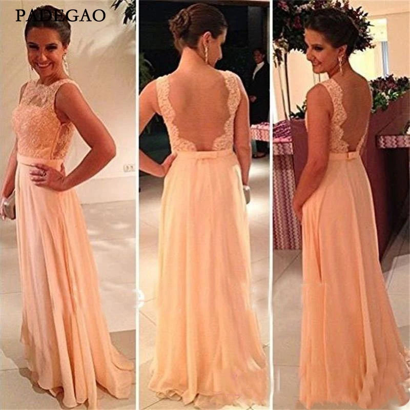 High quality Vintage nude back Bridesmaid Dress chiffon lace long peach color for sale cheap bridesmaid dress brides maid dress
High quality Vintage nude back Bridesmaid Dress chiffon lace long peach color for sale cheap bridesmaid dress brides maid dress