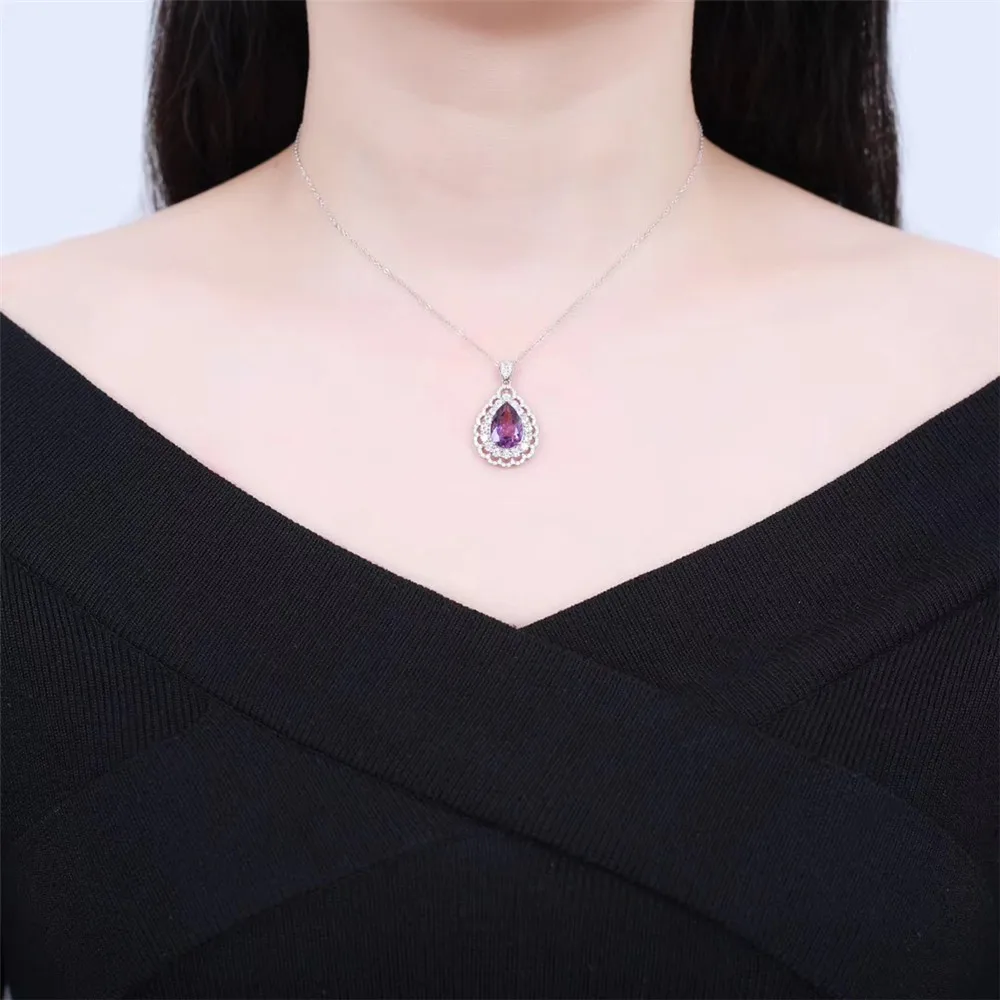 gemstone jewelry wholesale luxury classic 925 sterling silver natural purple crystal amethyst charm pendant necklace for women
gemstone jewelry wholesale luxury classic 925 sterling silver natural purple crystal amethyst charm pendant necklace for women