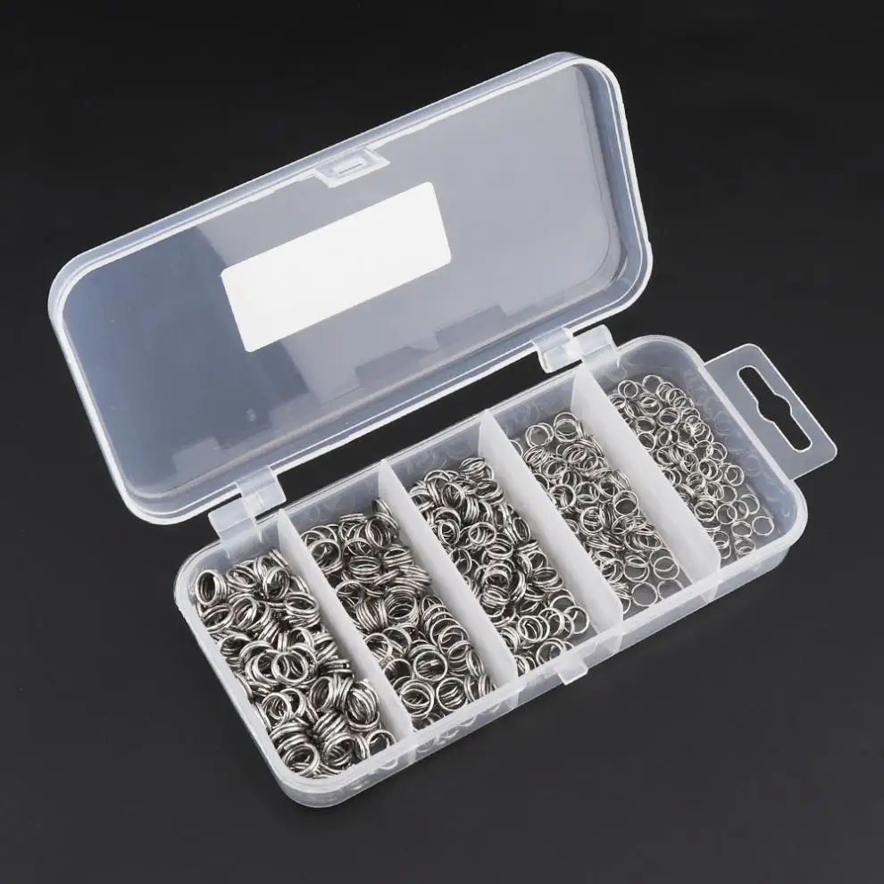 500pcs Stainless Steel Double Loop Fishing Ring 5 Sizes Mixed Split Clip Swivel Quick Change Hook Connector with Box
500pcs Stainless Steel Double Loop Fishing Ring 5 Sizes Mixed Split Clip Swivel Quick Change Hook Connector with Box