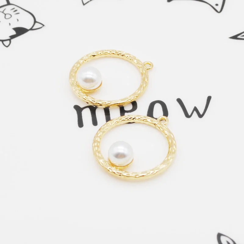 10PC/Lot Fashion Gold Color Round Charms With Imitation Pearl 26*29mm Geometric Pendants Jewelry Hair Accessories
10PC/Lot Fashion Gold Color Round Charms With Imitation Pearl 26*29mm Geometric Pendants Jewelry Hair Accessories