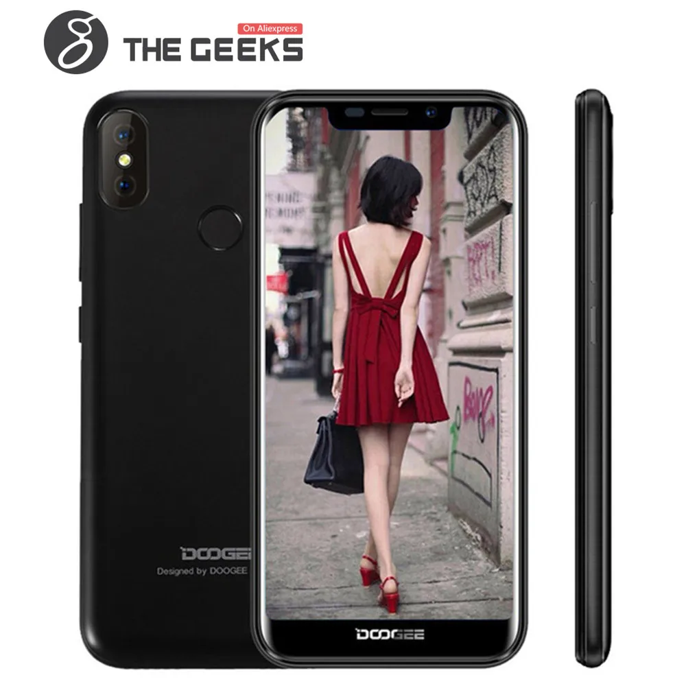 Doogee X70 Смартфон Android 8 1 5 "19:9 полный экран 4000 мАч 2 Гб ОЗУ 16 ПЗУ Лицо ID две задние