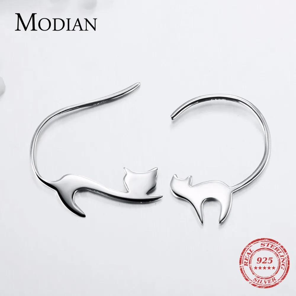 MODIAN Animal Authentic 925 Sterling Silver Lovely Napping Little Cat Drop Earrings for Women Sterling Silver Jewelry Gift 
MODIAN Animal Authentic 925 Sterling Silver Lovely Napping Little Cat Drop Earrings for Women Sterling Silver Jewelry Gift