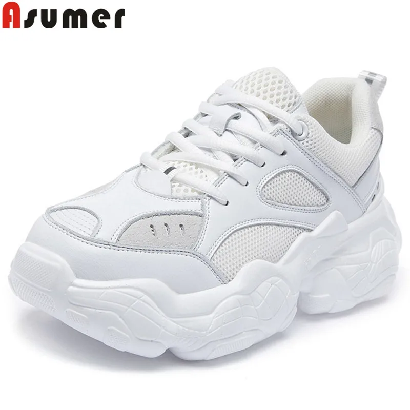 ASUMER fashion new shoes woman round toe lace up mesh+cow leather shoes women casual flats platform ladies shoes sneaker women
ASUMER fashion new shoes woman round toe lace up mesh+cow leather shoes women casual flats platform ladies shoes sneaker women