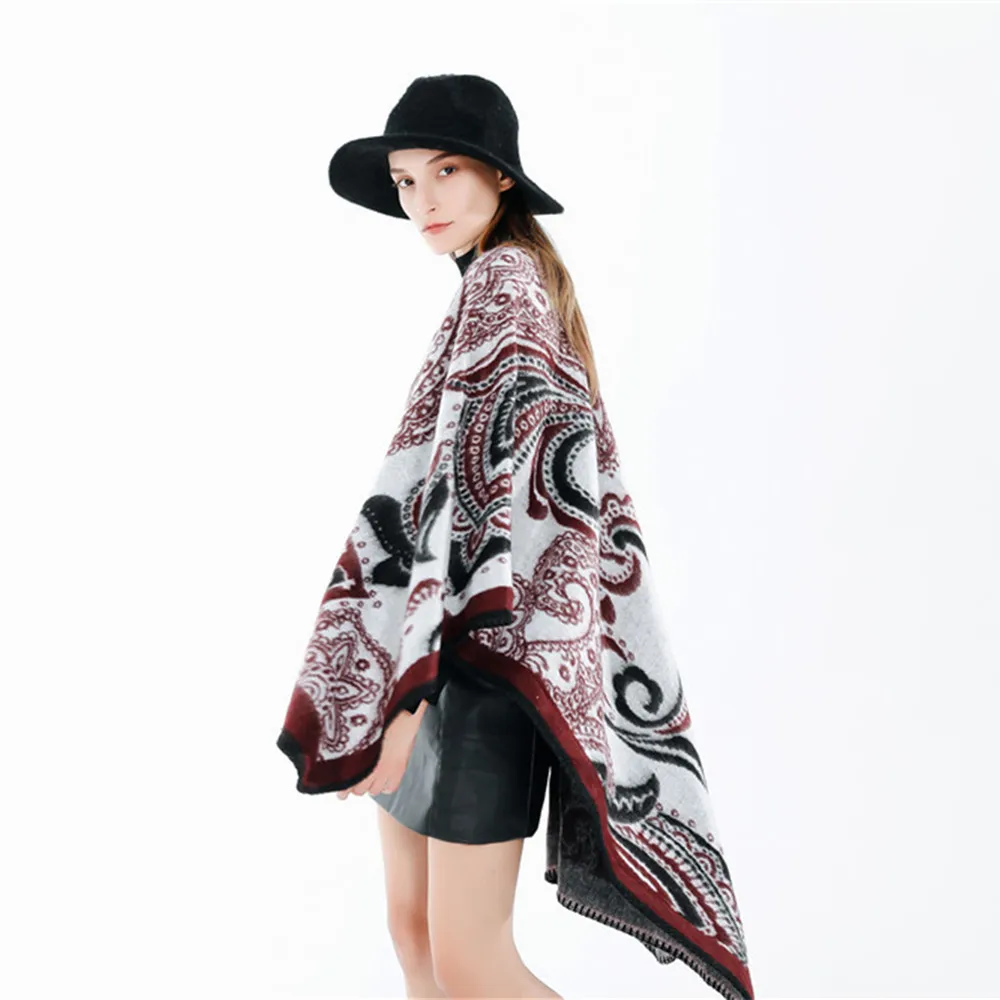 New Winter Autumn Cashew Imitation Cashmere Split Cape Cloak Pashmina Jacquard Thick Long Large Blanket Warm Scarf Women
New Winter Autumn Cashew Imitation Cashmere Split Cape Cloak Pashmina Jacquard Thick Long Large Blanket Warm Scarf Women