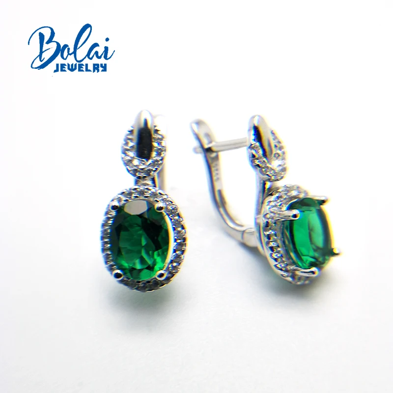 Bolaijewelry,Created green emerald clasp earring 925 sterling silver fine jewelry for women best gift
Bolaijewelry,Created green emerald clasp earring 925 sterling silver fine jewelry for women best gift