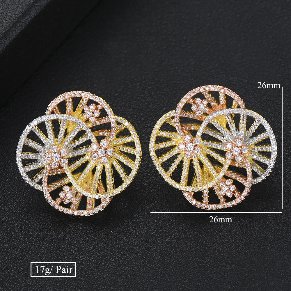 SISCATHY Trendy Full Cubic Zirconia Inlaid Dubai Indian Jewelry Women Earrings Jewelry Flower Shape Stud Earrings
SISCATHY Trendy Full Cubic Zirconia Inlaid Dubai Indian Jewelry Women Earrings Jewelry Flower Shape Stud Earrings