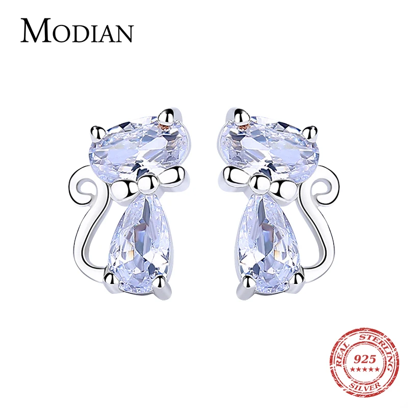Modian Crystal Cat Silver Stud Earrings Charm Sterling Silver 925 Cute Animal Clear CZ Ohrringe For Women S925 Fashion Jewelry
Modian Crystal Cat Silver Stud Earrings Charm Sterling Silver 925 Cute Animal Clear CZ Ohrringe For Women S925 Fashion Jewelry