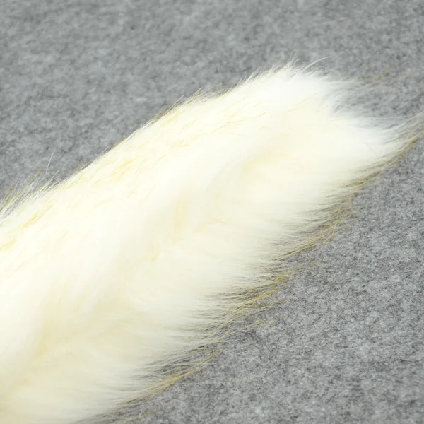 Анальная пробка с хвостом белой лисы металлическая искусственным животное для