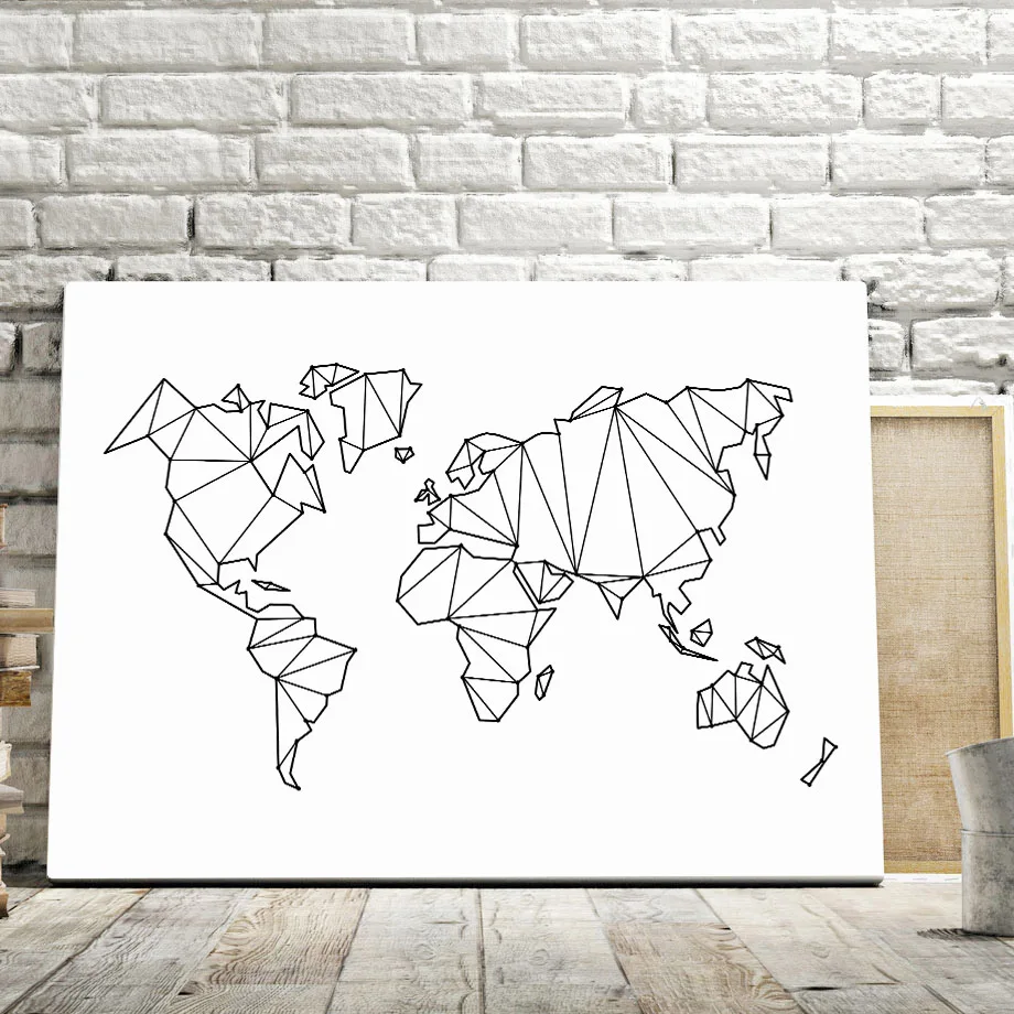 Abstract Geometric World Map Canvas Painting Nordic Posters And Prints Wall Art Print Black White Wall Pictures For Living Room
Abstract Geometric World Map Canvas Painting Nordic Posters And Prints Wall Art Print Black White Wall Pictures For Living Room