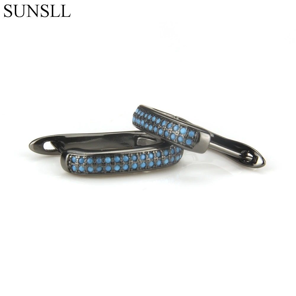 SUNSLL Black Color Copper Pins Earrings Blue Stone Hoop Earrings Women's Fashion Party Jewelry Cobre Nano Brincos
SUNSLL Black Color Copper Pins Earrings Blue Stone Hoop Earrings Women's Fashion Party Jewelry Cobre Nano Brincos