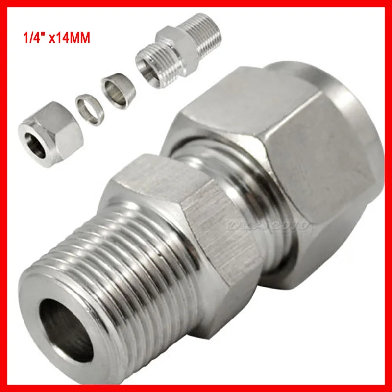 DOUBLE FERRULE TUBE FITTING MALE CONNECTOR 14 MM ODx1/4" NPT STAINLESS STEEL SS304 5pcs/lot
DOUBLE FERRULE TUBE FITTING MALE CONNECTOR 14 MM ODx1/4" NPT STAINLESS STEEL SS304 5pcs/lot