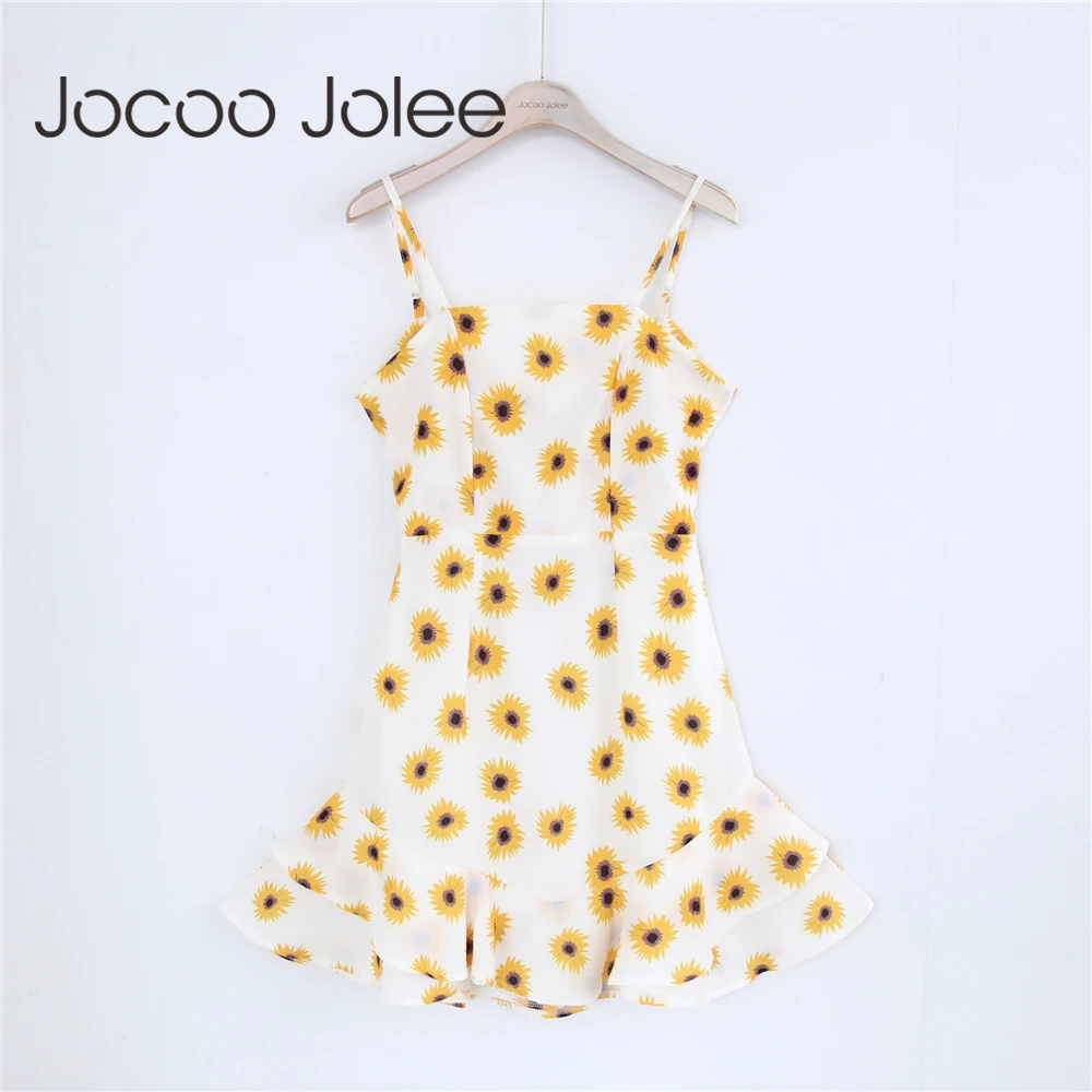 Jocoo Jolee Summer Fresh Floral Print Chiffon Slip Dress Women Sexy Back Bow Tied Spaghetti Strap Dress Girls Beach Ruffles Dres
Jocoo Jolee Summer Fresh Floral Print Chiffon Slip Dress Women Sexy Back Bow Tied Spaghetti Strap Dress Girls Beach Ruffles Dres