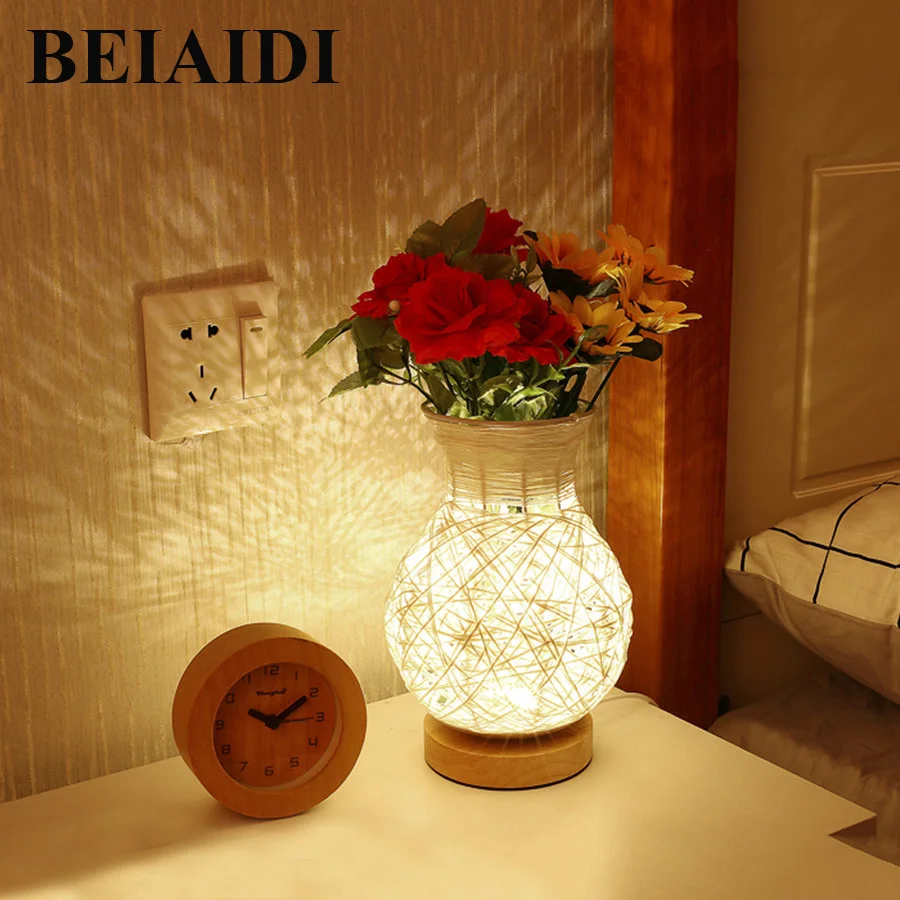 BEIAIDI USB Powered Rattan Vase LED Table Lamp Creative Dimmable Wooden Desk Table Light Bedroom bedside Sleeping Night Light
BEIAIDI USB Powered Rattan Vase LED Table Lamp Creative Dimmable Wooden Desk Table Light Bedroom bedside Sleeping Night Light