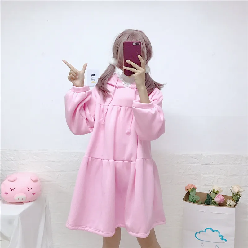 Autumn and winter dress 2018 new women's Japanese sweet cute rabbit ears hooded long loose sweater dress
Autumn and winter dress 2018 new women's Japanese sweet cute rabbit ears hooded long loose sweater dress