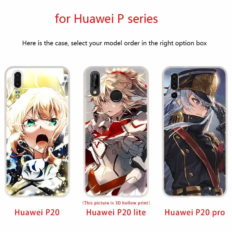 Чехол для телефона Fate Series Grand girl с аниме Huawei P40 P9 P10 P20 P30 Lite чехлы Pro P Smart 2019 мягкий