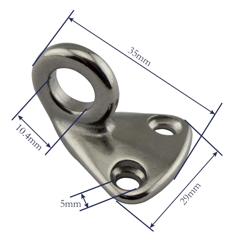 Stainless Boat Eye Type Fender Hook Mini Pad Eye Marine Sailing Fender Hook SUS316 5pcs 27mm x 27mm
Stainless Boat Eye Type Fender Hook Mini Pad Eye Marine Sailing Fender Hook SUS316 5pcs 27mm x 27mm