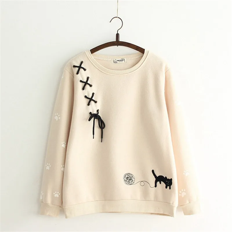 Hoodie Women Loose Long Sleeve Pullover Sweatshirt 2022 Autumn Winter New Korean Casual Cute Cat Embroidery Bandage Hoodies LD89
Hoodie Women Loose Long Sleeve Pullover Sweatshirt 2022 Autumn Winter New Korean Casual Cute Cat Embroidery Bandage Hoodies LD89