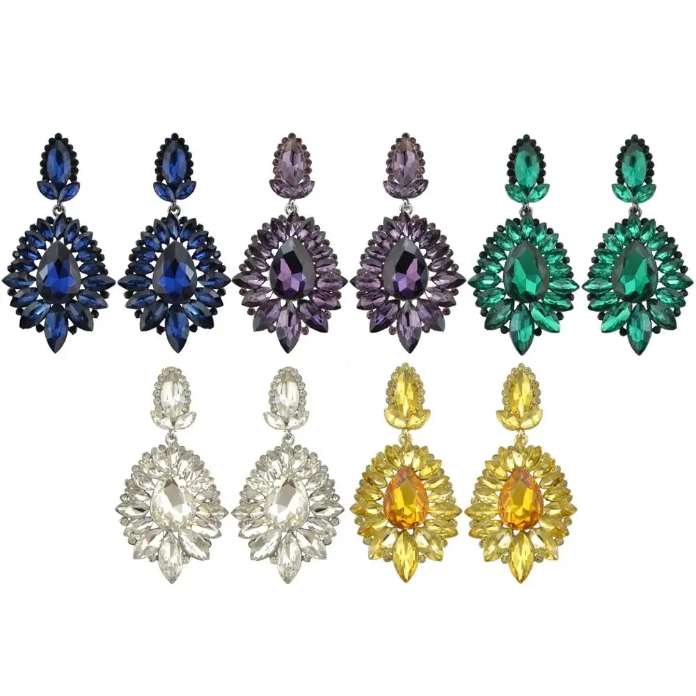 5 Colors Luxury Big Flower Drop Earring Wedding Inlay Crystal Rhinestone Dangle Long Earrings For Women Bridal Female Jewelry
5 Colors Luxury Big Flower Drop Earring Wedding Inlay Crystal Rhinestone Dangle Long Earrings For Women Bridal Female Jewelry
