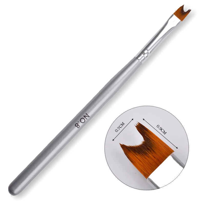 1 Pc French Manicure Nail Brush No 8 Half Moon Drawing Pen Silver Acrylic Nail Art Design Tools
1 Pc French Manicure Nail Brush No 8 Half Moon Drawing Pen Silver Acrylic Nail Art Design Tools