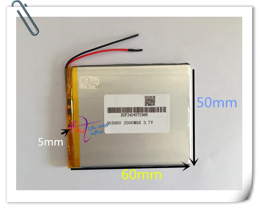10 шт. 3.7 В 2000 мАч 505060 Li-Po Литий-Полимерный Аккумулятор Для PAD GPS PSP DIY Vedio Игры Tablet PC Power