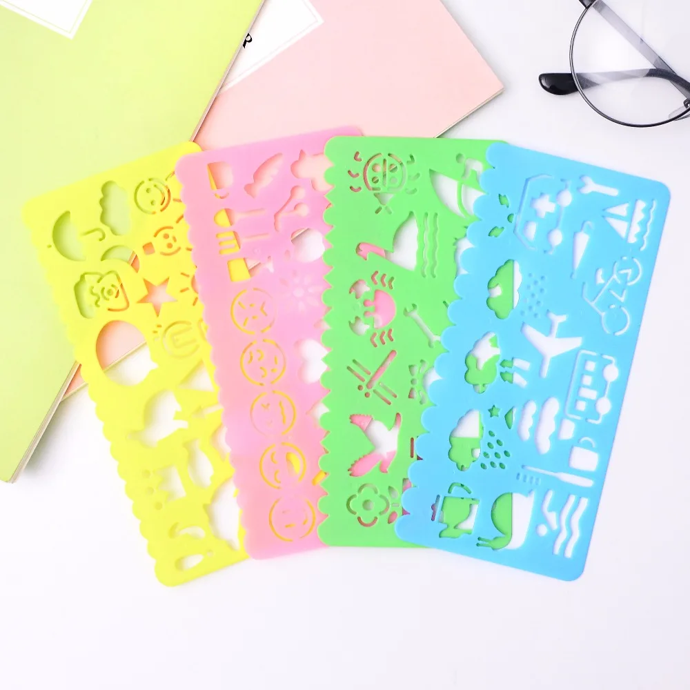 4 pcs/lot Korean Multifunctional Ruler Plastic Symbols Drawing Template Stationery Candy Color Rulers Office School Supplies
4 pcs/lot Korean Multifunctional Ruler Plastic Symbols Drawing Template Stationery Candy Color Rulers Office School Supplies