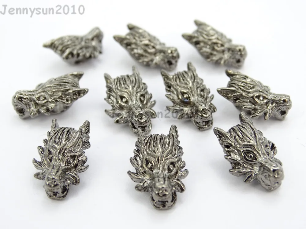 Vintage Antique Gunmetal Tone Solid Metal Wolf Head Bracelet Connector Charm Beads 50Pcs/Pack
Vintage Antique Gunmetal Tone Solid Metal Wolf Head Bracelet Connector Charm Beads 50Pcs/Pack
