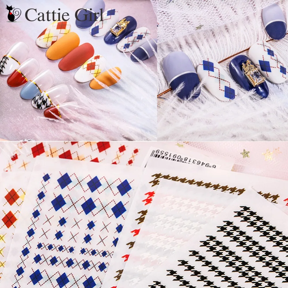 1 Sheet Houndstooth Plaid 3D Nail Art Transfer Stickers England Grain Nail Designs Nail Accessories for Nail Decorations
1 Sheet Houndstooth Plaid 3D Nail Art Transfer Stickers England Grain Nail Designs Nail Accessories for Nail Decorations
