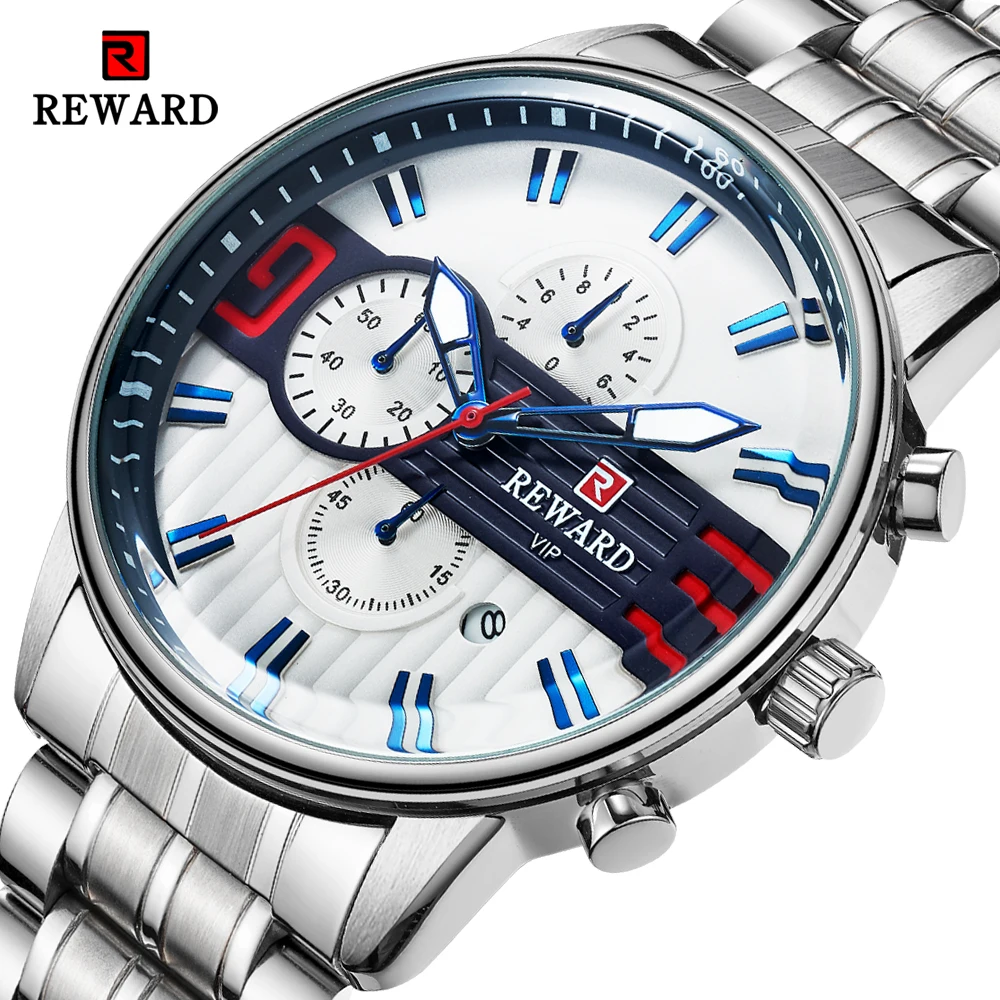 REWARD Top Brand Men Watch Luxury Stainless Steel Band Quartz Analog Wristwatch Mens Military Waterproof Watches Male Clock
REWARD Top Brand Men Watch Luxury Stainless Steel Band Quartz Analog Wristwatch Mens Military Waterproof Watches Male Clock