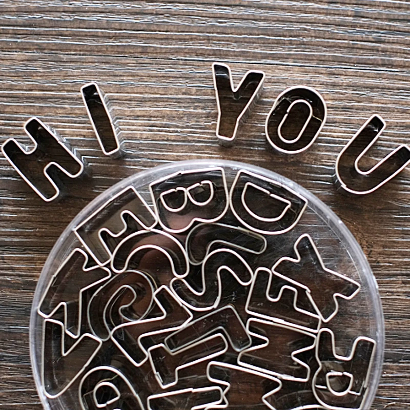 26 Letters Alphabet Stainless Steel Biscuits Mold Cookie Cutter Pastry Shaper Mold Baking DIY Fondant Wedding Decoration Tool
26 Letters Alphabet Stainless Steel Biscuits Mold Cookie Cutter Pastry Shaper Mold Baking DIY Fondant Wedding Decoration Tool