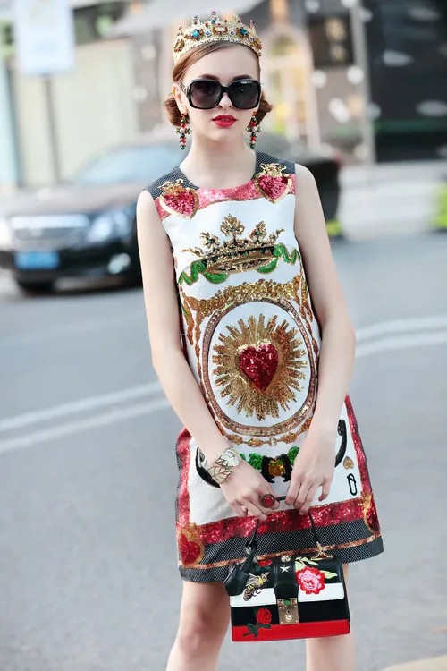 Women Dress High Quality Designer Runway O-neck Sleeveless Printed Sequins Dresses Vestidos DX0416N
Women Dress High Quality Designer Runway O-neck Sleeveless Printed Sequins Dresses Vestidos DX0416N