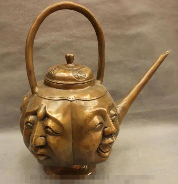 S01332 16 China Bronze Copper 4 Face Maitreya Buddha Head Statue Teapot Wine Pot Flagon
S01332 16 China Bronze Copper 4 Face Maitreya Buddha Head Statue Teapot Wine Pot Flagon