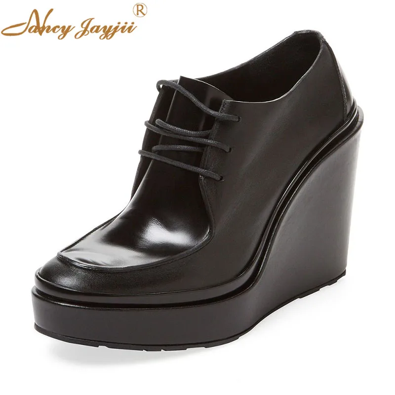 Genuine Leather Women Shoes Lady Cross-tied Pumps Platform Solid Party Super High Wedges Heel Elegant Fashion Nancyjayjii 2019
Genuine Leather Women Shoes Lady Cross-tied Pumps Platform Solid Party Super High Wedges Heel Elegant Fashion Nancyjayjii 2019