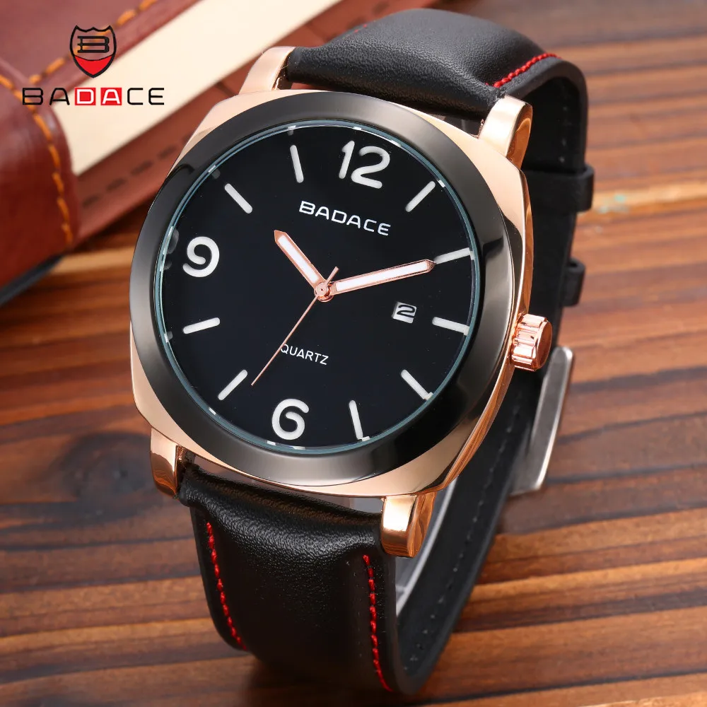 BADACE Leather Strap Man Watch 2017 Classic Date Waterproof Quartz Watch Men Relogio Masculino Clock Men's Wristwatch 8955
BADACE Leather Strap Man Watch 2017 Classic Date Waterproof Quartz Watch Men Relogio Masculino Clock Men's Wristwatch 8955