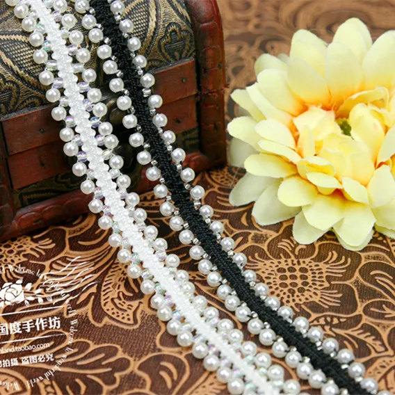 10Yards Sewing Accessories Black White Pearl Trim Bridal Sash Bridal Belt Beaded Jewelry Trim Lace Appliques For Wedding Dress
10Yards Sewing Accessories Black White Pearl Trim Bridal Sash Bridal Belt Beaded Jewelry Trim Lace Appliques For Wedding Dress