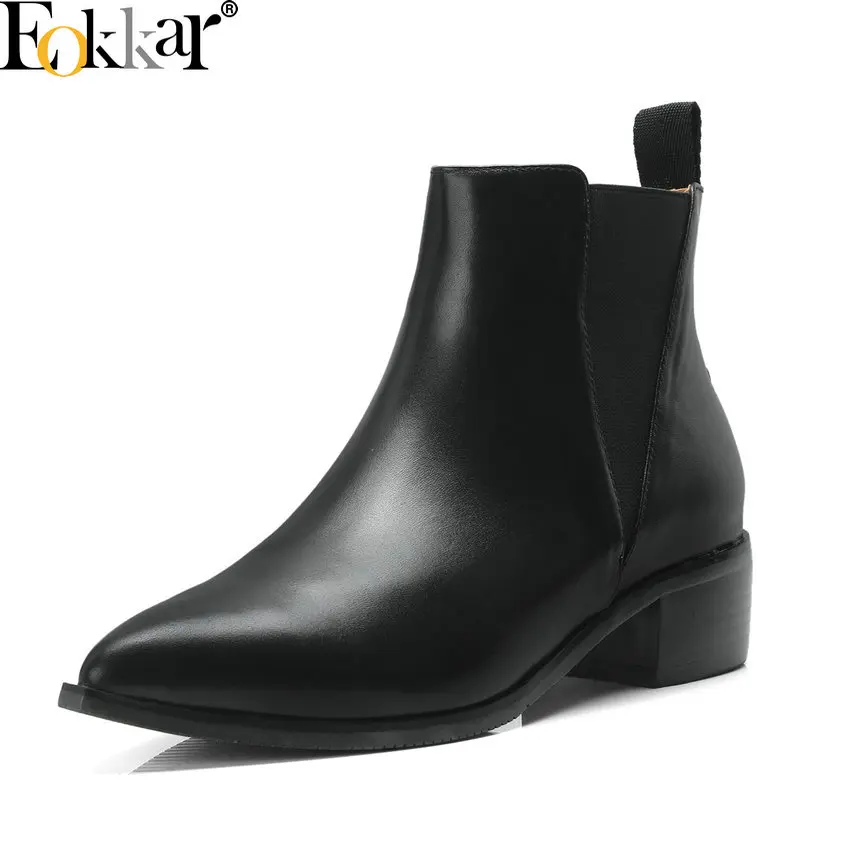 Eokkar 2020 Classic Black Women Chelsea Boots Cow Leather Med Heels Pointed Toe Winter Shoes Slip On Retro Rome Boots Size 34-40
Eokkar 2020 Classic Black Women Chelsea Boots Cow Leather Med Heels Pointed Toe Winter Shoes Slip On Retro Rome Boots Size 34-40