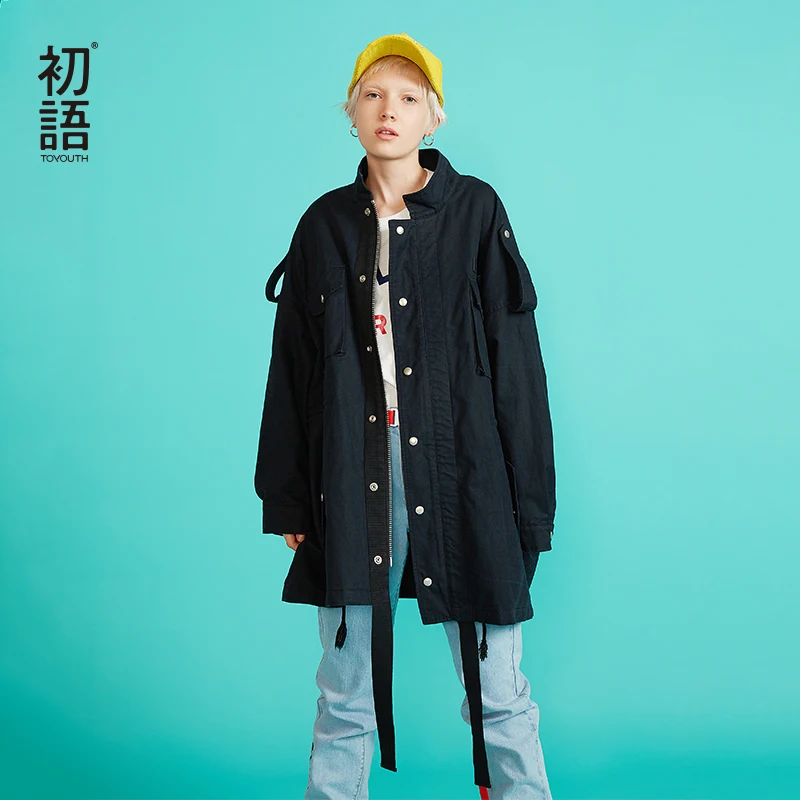 Toyouth Long Sleeve Solid Trench Coat For Women Loose Plus Size Coat Single Breasted Black Trench Cotton Outwear Abrigo Mujer
Toyouth Long Sleeve Solid Trench Coat For Women Loose Plus Size Coat Single Breasted Black Trench Cotton Outwear Abrigo Mujer