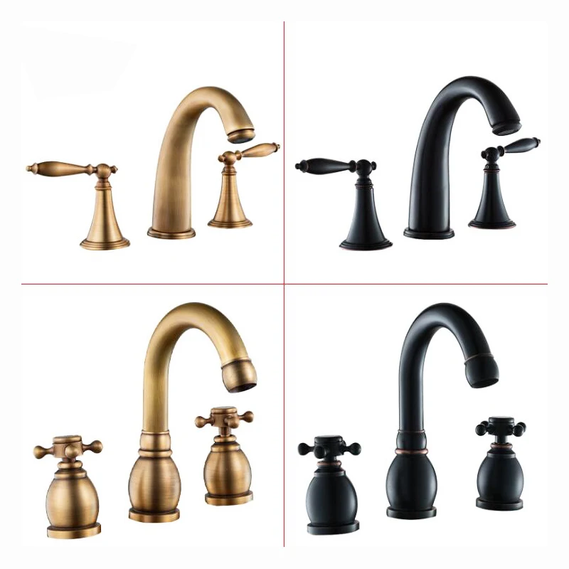 Bronze and Black Colors Brass Material Deck Mounted Cold & Hot Water of Double Lever Tap
Bronze and Black Colors Brass Material Deck Mounted Cold & Hot Water of Double Lever Tap