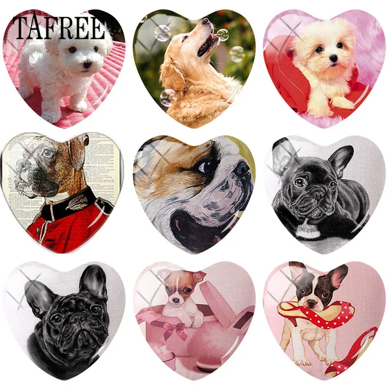 TAFREE DIY Heart Shape Glass Cabohcon Animal Boston Terrier Golden Retriever Dog Patterns Dome Demo Flat Back Making Findings
TAFREE DIY Heart Shape Glass Cabohcon Animal Boston Terrier Golden Retriever Dog Patterns Dome Demo Flat Back Making Findings