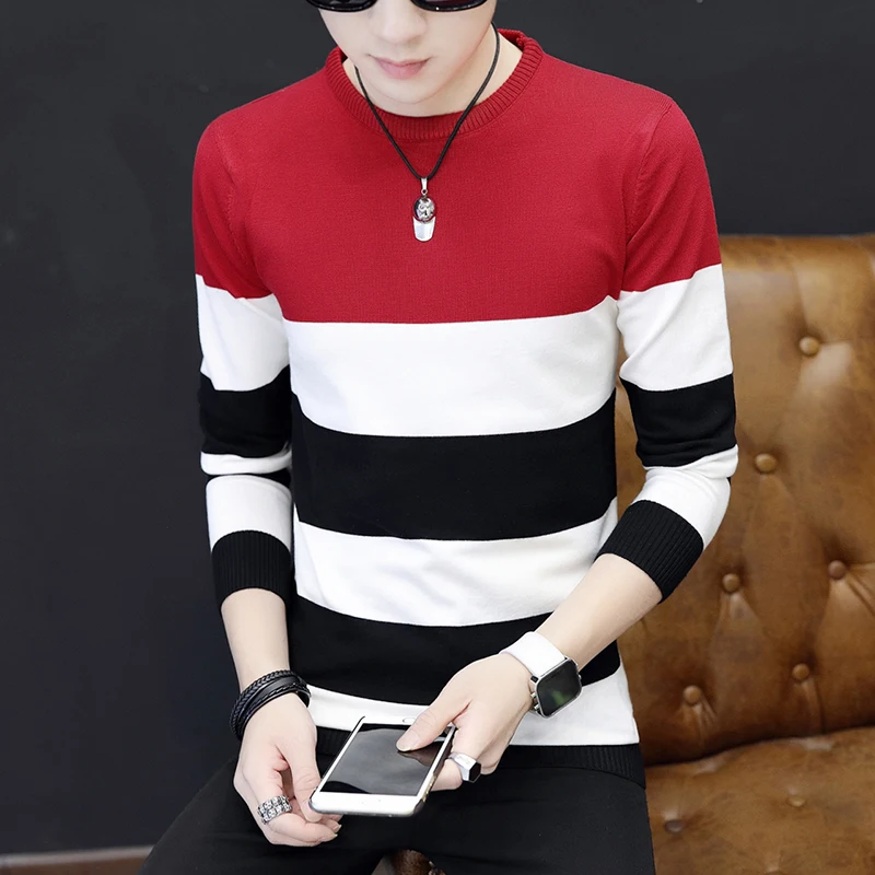 2019 Spring Autumn Men Sweaters O Neck Long Sleeve Striped Knitwear Slim Pull Homme Hiver blusa de frio masculino
2019 Spring Autumn Men Sweaters O Neck Long Sleeve Striped Knitwear Slim Pull Homme Hiver blusa de frio masculino