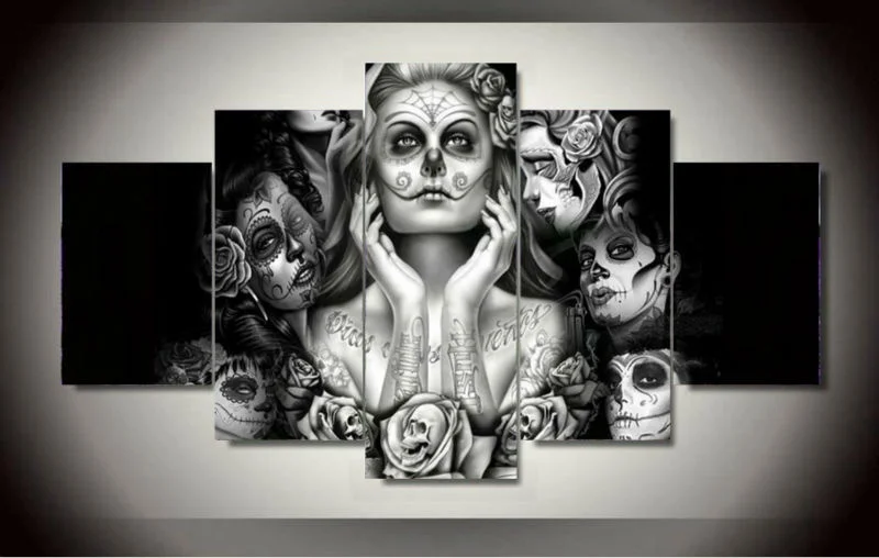 Home Decor Picture Sugar Skull Girl 5 Piece Picture Painting Wall Art Room Decor Poster Canvas Wall HD Decor Painting Poster
Home Decor Picture Sugar Skull Girl 5 Piece Picture Painting Wall Art Room Decor Poster Canvas Wall HD Decor Painting Poster