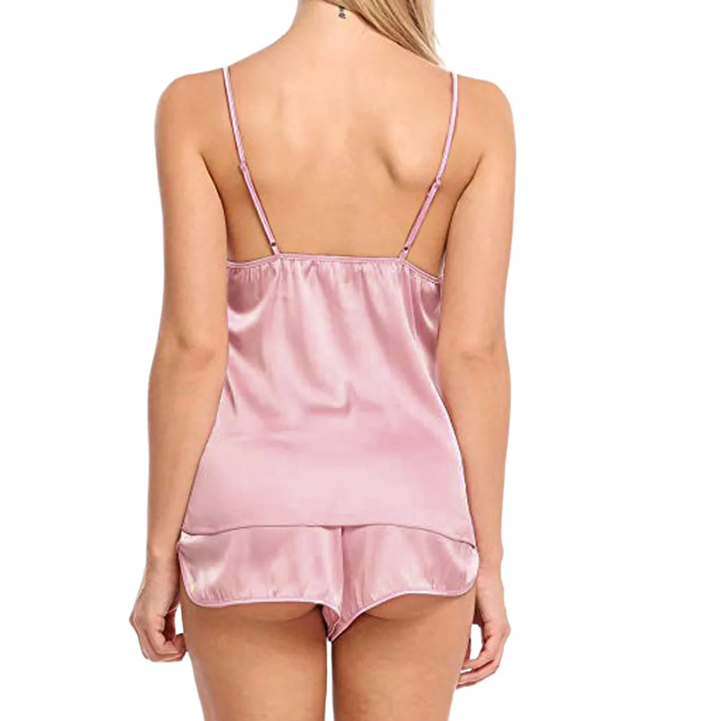 MIARHB Women Pajamas Satin Sexy Nightwear Pyjamas Female Sleepwear Pink Camisoles Tops Pants Sets Sleeveless Strapless Lingerie6
MIARHB Women Pajamas Satin Sexy Nightwear Pyjamas Female Sleepwear Pink Camisoles Tops Pants Sets Sleeveless Strapless Lingerie6