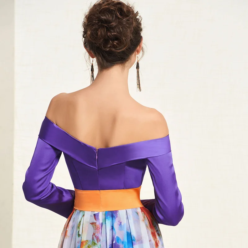 Tanpell off the shoulder evening dress printed long sleeves floor length women custom a line evening dresses
Tanpell off the shoulder evening dress printed long sleeves floor length women custom a line evening dresses