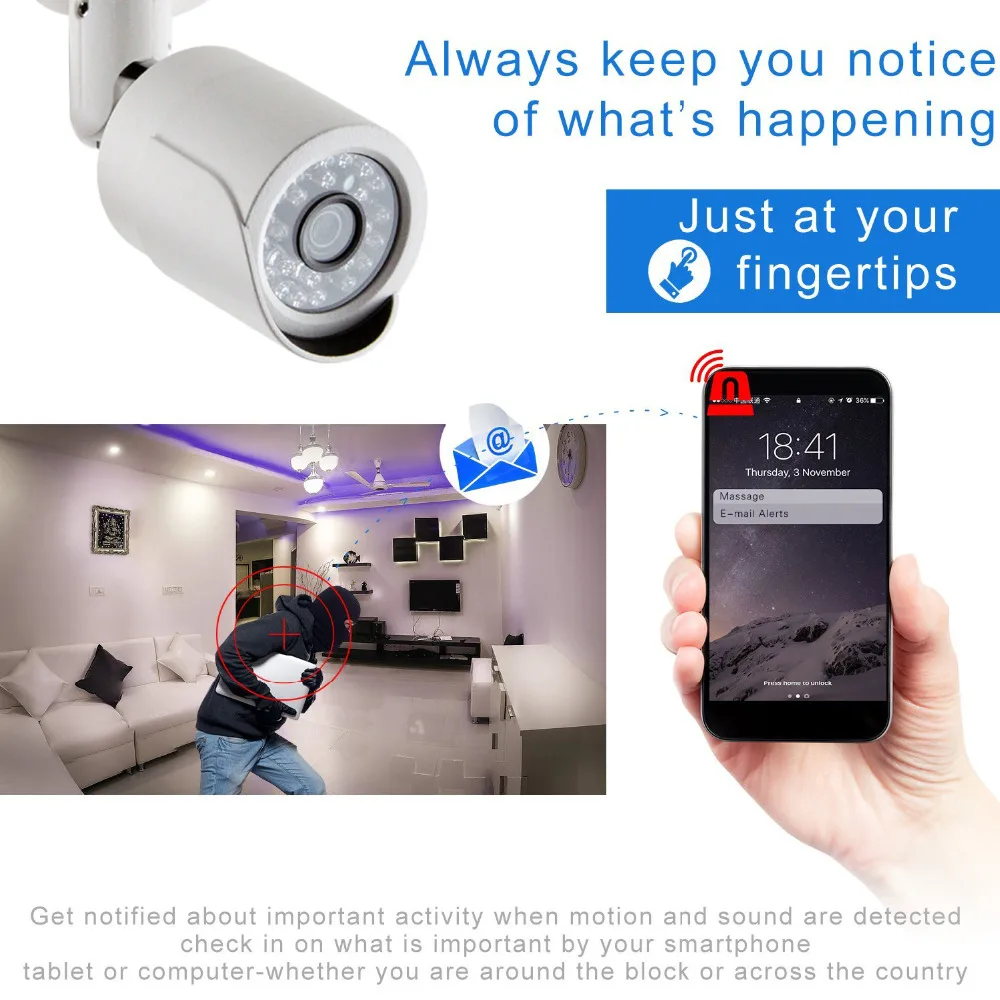 HD 1080 P POE 4 шт. 1.0MP IP Сетевая камера видеонаблюдения CCTV системы 720 4CH HDMI NVR оповещения