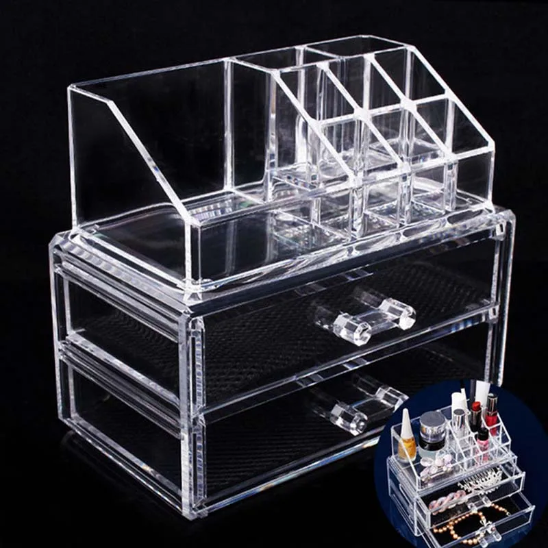2018 NEW Cosmetic Organizer 2-layer Drawers Acrilico Desk Jewelry Organizer Acrylic Makeup Organizer Arrangement Storage Box
2018 NEW Cosmetic Organizer 2-layer Drawers Acrilico Desk Jewelry Organizer Acrylic Makeup Organizer Arrangement Storage Box