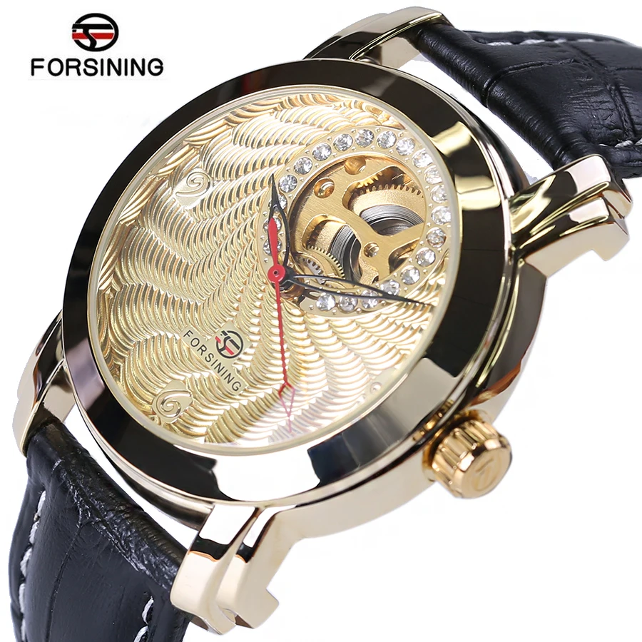 Top Brand Automatic Luxury Small Dial Diamond Display Skeleton Watch Forsining Golden Luxury Corrugated Designer Mens Watches
Top Brand Automatic Luxury Small Dial Diamond Display Skeleton Watch Forsining Golden Luxury Corrugated Designer Mens Watches