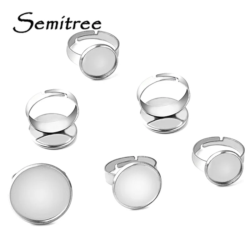 Semitree 10pcs 10/12/14/16/18/20mm Stainless Steel Glass Cabochon Cameo Blank Tray for DIY Rings Setting Jewelry Making Supplies
Semitree 10pcs 10/12/14/16/18/20mm Stainless Steel Glass Cabochon Cameo Blank Tray for DIY Rings Setting Jewelry Making Supplies