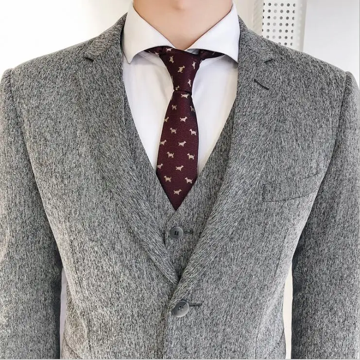 Men Three Piece Suits (Jacket+Vest+Pants) 2019 High Quality Men Fashion Grey Men's Slim Fit Business Wedding Men Formal Suits
Men Three Piece Suits (Jacket+Vest+Pants) 2019 High Quality Men Fashion Grey Men's Slim Fit Business Wedding Men Formal Suits