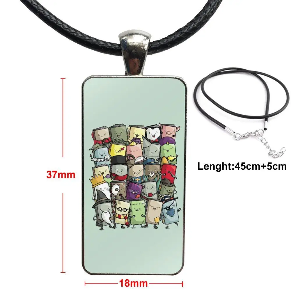 Minimalist Book Love Table Lamp Glass Pendant Necklace Handmade Half Rectangle For Valentine'S Day Gift | Украшения и